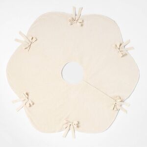 LAST ONE Velvet Bow Christmas Tree Skirt Cream Threshold Studio McGee